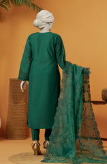 EMBROIDERED RAW SILK 3 PCS UNSTITCHED