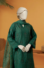 EMBROIDERED RAW SILK 3 PCS UNSTITCHED