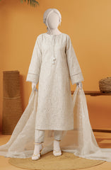 EMBROIDERED RAW SILK 3 PCS UNSTITCHED