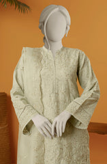 RAW SILK EMBROIDERED STITCHED 3 PIECE