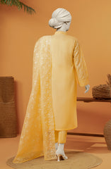 EMBROIDERED RAW SILK 3 PCS UNSTITCHED