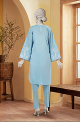 EMBROIDERED CHAMBRAY STITCHED 2 PIECE