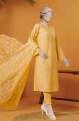 RAW SILK EMBROIDERED STITCHED 3 PIECE