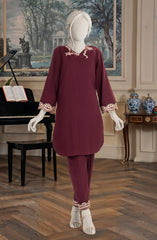 EMBROIDERED CROSS HATCH STITCHED 2 PIECE