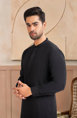 BLACK BLENDED EMBROIDERED KAMEEZ SHALWAR