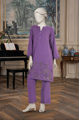 EMBROIDERED CROSS HATCH STITCHED 2 PIECE