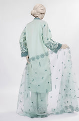 EMBROIDERED CAMBRIC 3PCS UNSTITCHED