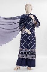 EMBROIDERED CAMBRIC 3PCS UNSTITCHED
