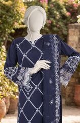 EMBROIDERED CAMBRIC 3PCS UNSTITCHED