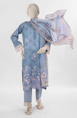 EMBROIDERED PRINTED LAWN 3PCS UNSTITCHED