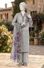 EMBROIDERED PRINTED LAWN 3PCS UNSTITCHED
