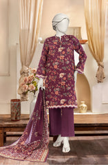 PRINTED TEXTURED CAMBRIC 3PCS UNSTITCHED