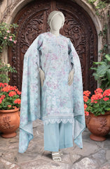 EMBROIDERED TWILL VISCOSE 3 PCS UNSTITCHED