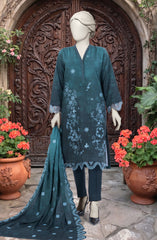 EMBROIDERED TWILL VISCOSE 3 PCS UNSTITCHED