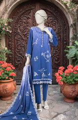 EMBROIDERED TWILL VISCOSE 3 PCS UNSTITCHED