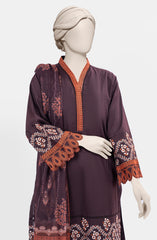 EMBROIDERED CAMBRIC STITCHED 3 PIECE