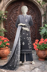 EMBROIDERED TWILL VISCOSE 3 PCS UNSTITCHED