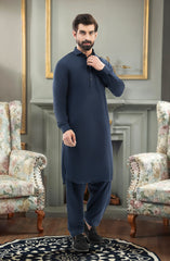 NAVY 100% COTTON KAMEEZ SHALWAR