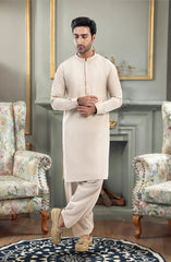 LIGHT-BEIGE BLENDED KAMEEZ SHALWAR