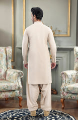 LIGHT-BEIGE BLENDED KAMEEZ SHALWAR