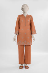 EMBROIDERED CAMBRIC STITCHED 2 PIECE