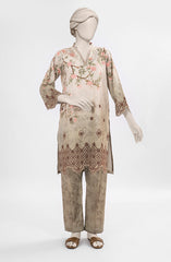 EMBROIDERED PRINTED CAMBRIC STITCHED 2 PIECE