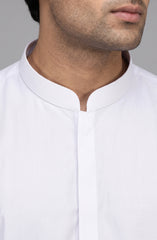 WHITE BLENDED KAMEEZ SHALWAR