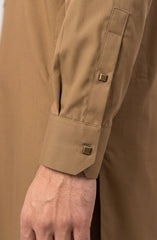 KHAKI BLENDED KAMEEZ SHALWAR