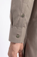 KHAKI EMBROIDERED BLENDED KAMEEZ SHALWAR