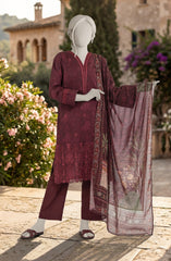 EMBROIDERED PRINTED LAWN 3PCS UNSTITCHED