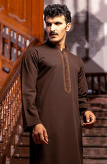 WINTER'23 MEN KURTA SEMI FORMAL BROWN