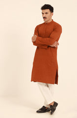 MEN KURTA RUST