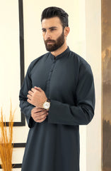 DARK GREY EMBROIDERED KURTA