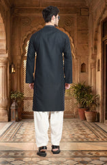 TEAL BLENDED EMBROIDERED KURTA