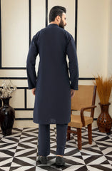 NAVY EMBROIDERED KURTA PAJAMA