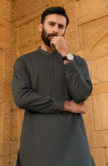 STONE GREY KURTA PAJAMA