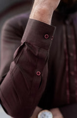 BURGUNDY EMBROIDERED KURTA PAJAMA