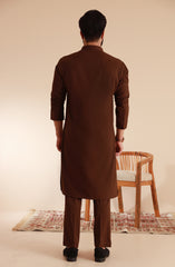 MEN KURTA PAJAMA BROWN