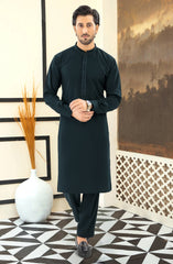 TEAL BLUE EMBROIDERED KURTA PAJAMA