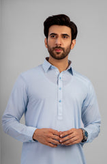 PRE WINTER'23 MEN KAMEEZ SHALWAR PLAIN SKY BLUE
