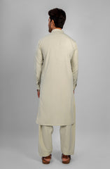 FESTIVE'23 MEN KAMEEZ SHALWAR PLAIN LIGHT CREAM
