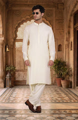 CREAM BLENDED KAMEEZ SHALWAR
