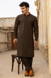 WINTER'23 MEN KAMEEZ SHALWAR WITH WAIST COAT BROWN