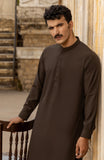 WINTER'23 MEN KAMEEZ SHALWAR WITH WAIST COAT BROWN