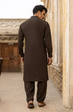 WINTER'23 MEN KAMEEZ SHALWAR WITH WAIST COAT BROWN