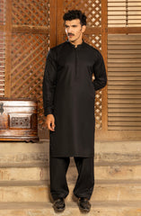 EXCLUSIVE WINTER'23 MEN KAMEEZ SHALWAR PLAIN BLACK