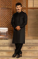EXCLUSIVE WINTER'23 MEN KAMEEZ SHALWAR PLAIN BLACK