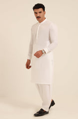 OFF WHITE COTTON KAMEEZ SHALWAR