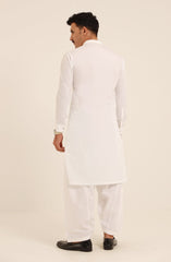 OFF WHITE COTTON KAMEEZ SHALWAR