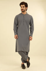 CHARCOAL KAMEEZ SHALWAR WITH WAIST COAT